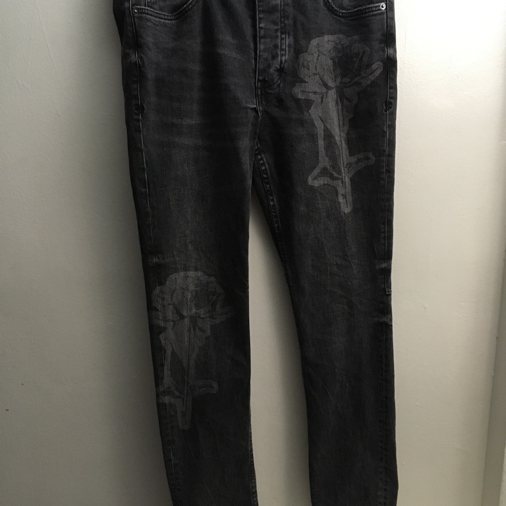 Ksubi Mens Jean Black Size 33 Chitch Mid Long Rise Slim Tapered Leg Full Length